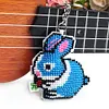 Rabbit Beaded Counted Cross Stitch Ornament Kit Cross Stitch Bead Keychain (A)