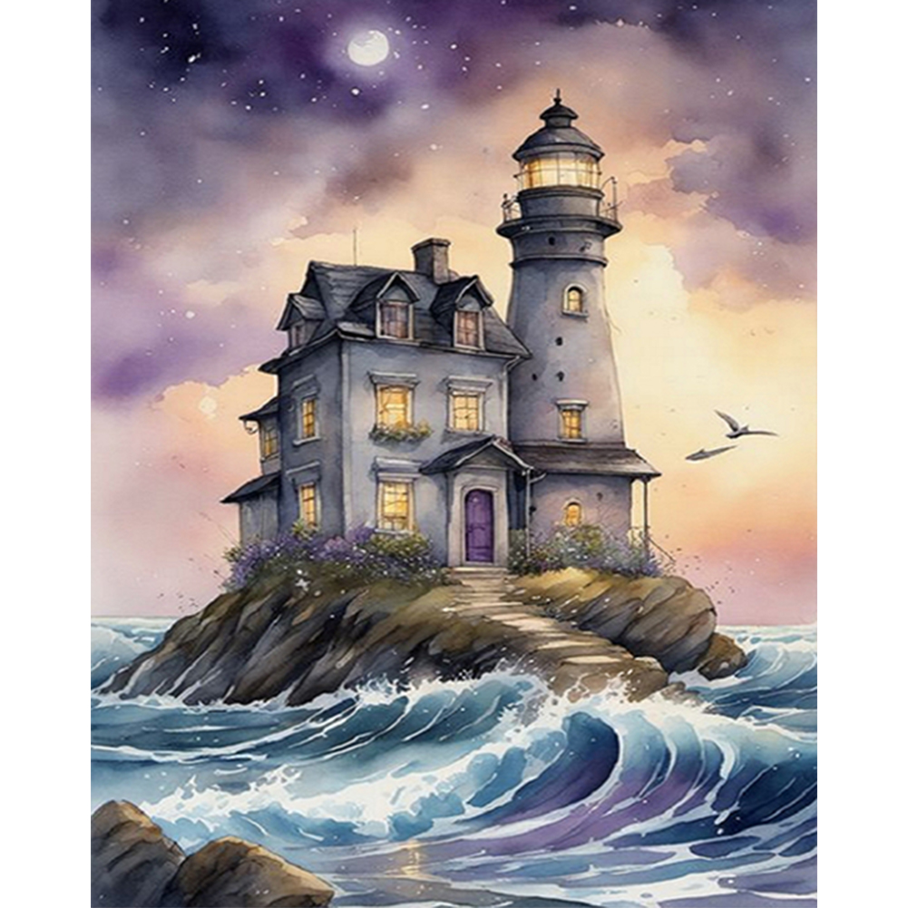 Island Lighthouse-Paint by Numbers-30*40cm/40*50cm