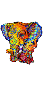 elephant wooden jigsaw puzzle for adults kids teens wooden cut puzzle animal shaped puzzle