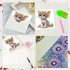 uk.everydayedeals 6Pcs DIY Diamond Painting Greeting Card - Flower Cat