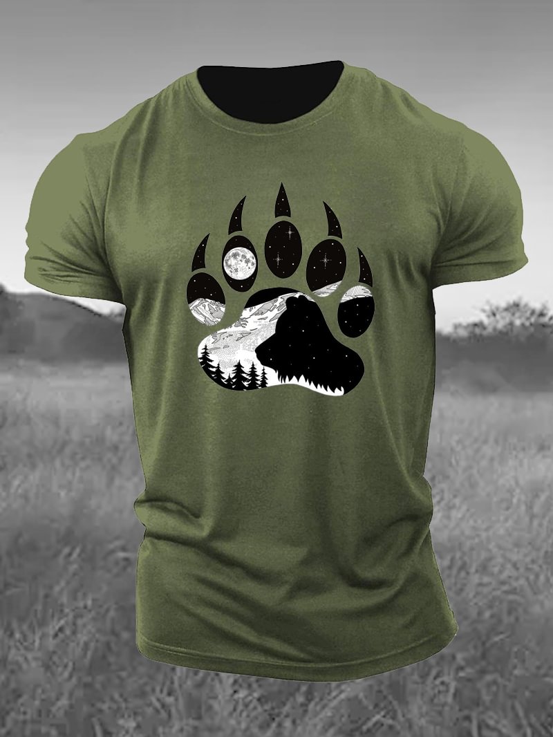 Bear Paw Printed Men's T-Shirt in  mildstyles