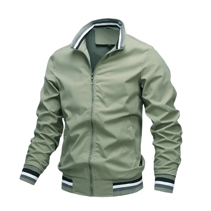 Men's Casual Jacket Spring and Autumn Sports Solid Color Jacket