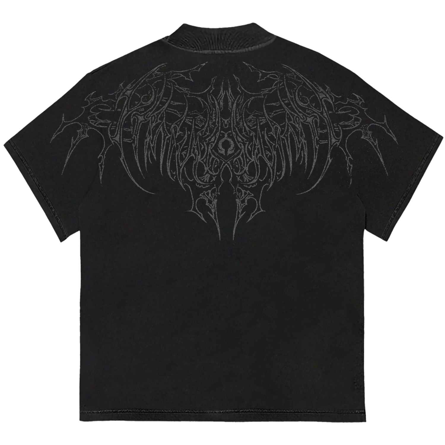 Tattoo Style Printed T-shirt [BLACK]