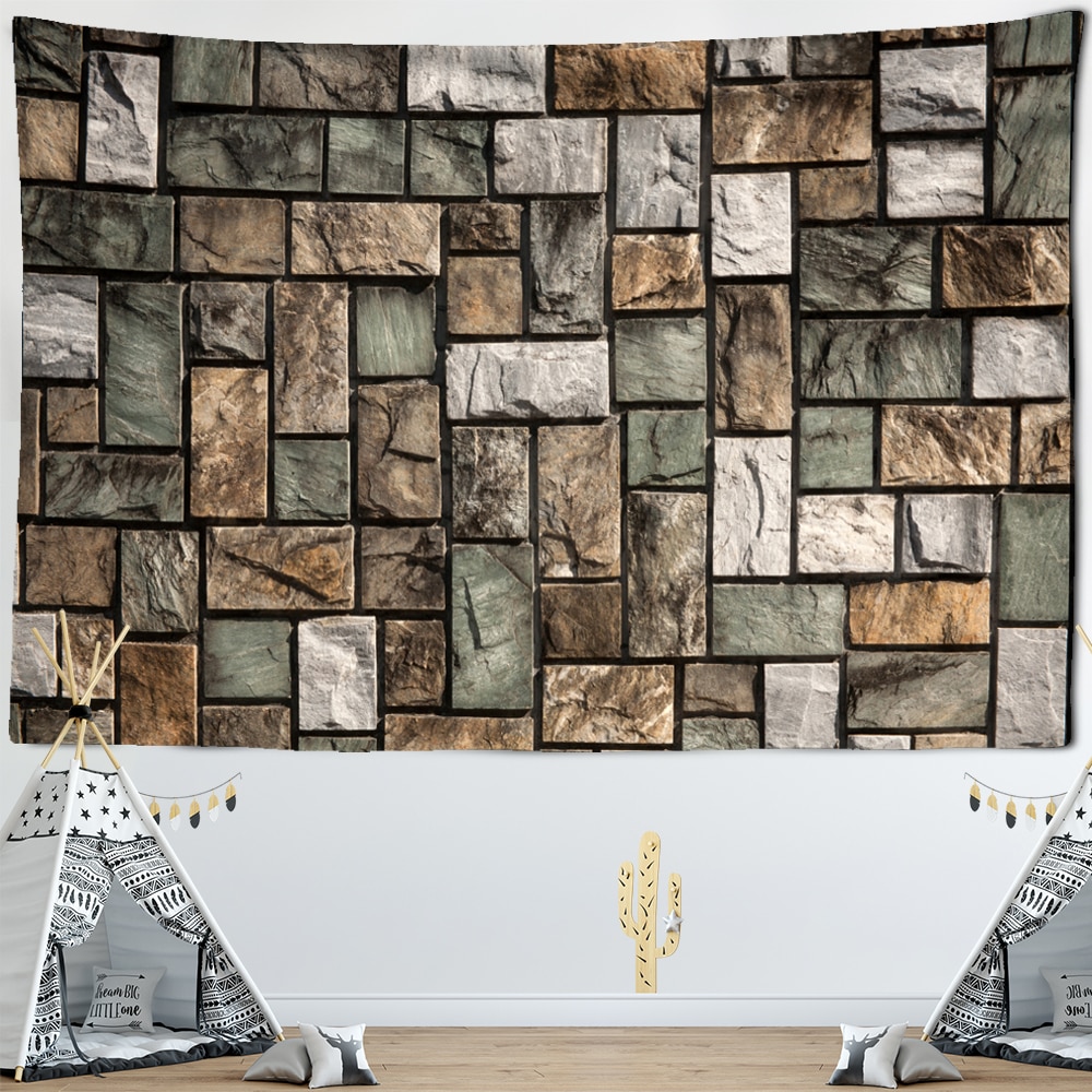

Wall Tapestry - 3D Printed Brick Stone-150*130cm, 501 Original