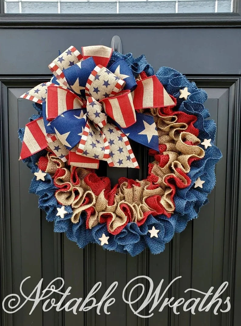 🎁2023 New Arrival-American Flag Wreath🔥Buy 2 items save 10% off
