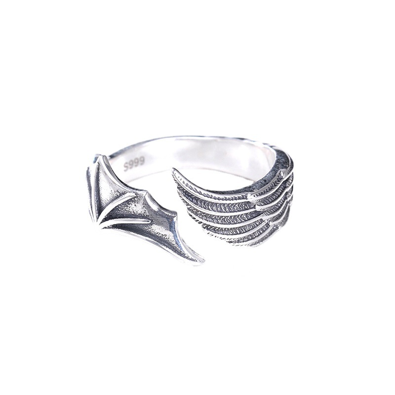 Sopula Men's Retro Trendy Angel And Devil Ring - SOPULA