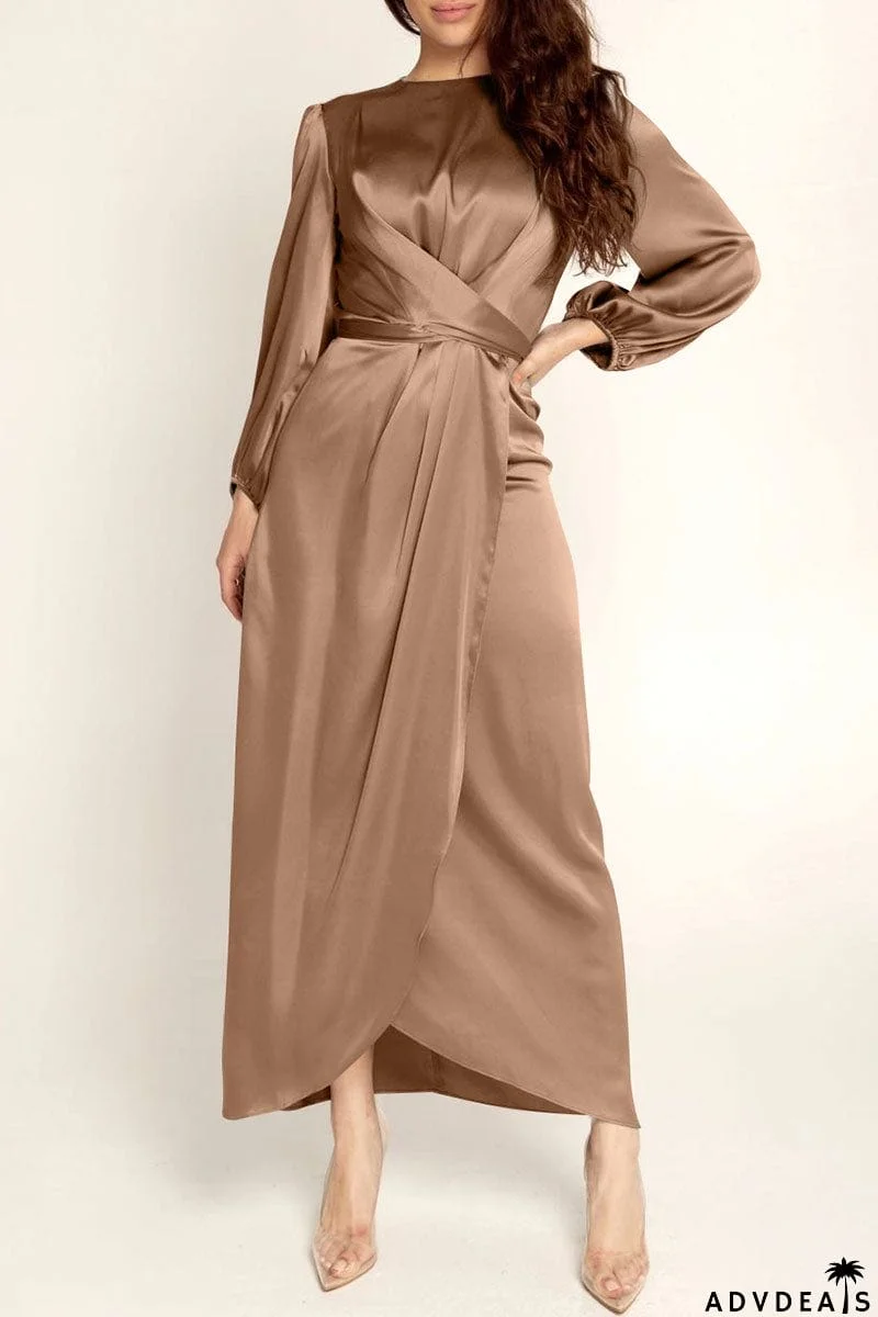 Fashion Celebrities Solid Patchwork O Neck A Line Dresses