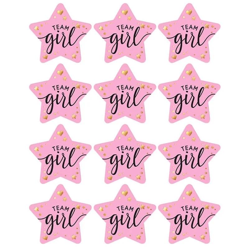 60/120pcs Team Boy Team Girl Stickers Boy or Girl Sticker for Gender Reveal Party Decoration Baby Shower Supplies Gift Box Label