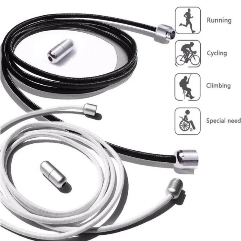 Elastic No Tie Shoelaces Semicircle Shoe Laces For Kids and Adult Sneakers Shoelace Quick Lazy Metal Lock Laces Shoe Strings