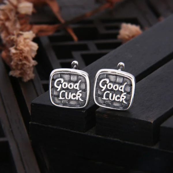 Sterling Silver Good Lucky Character Earrings