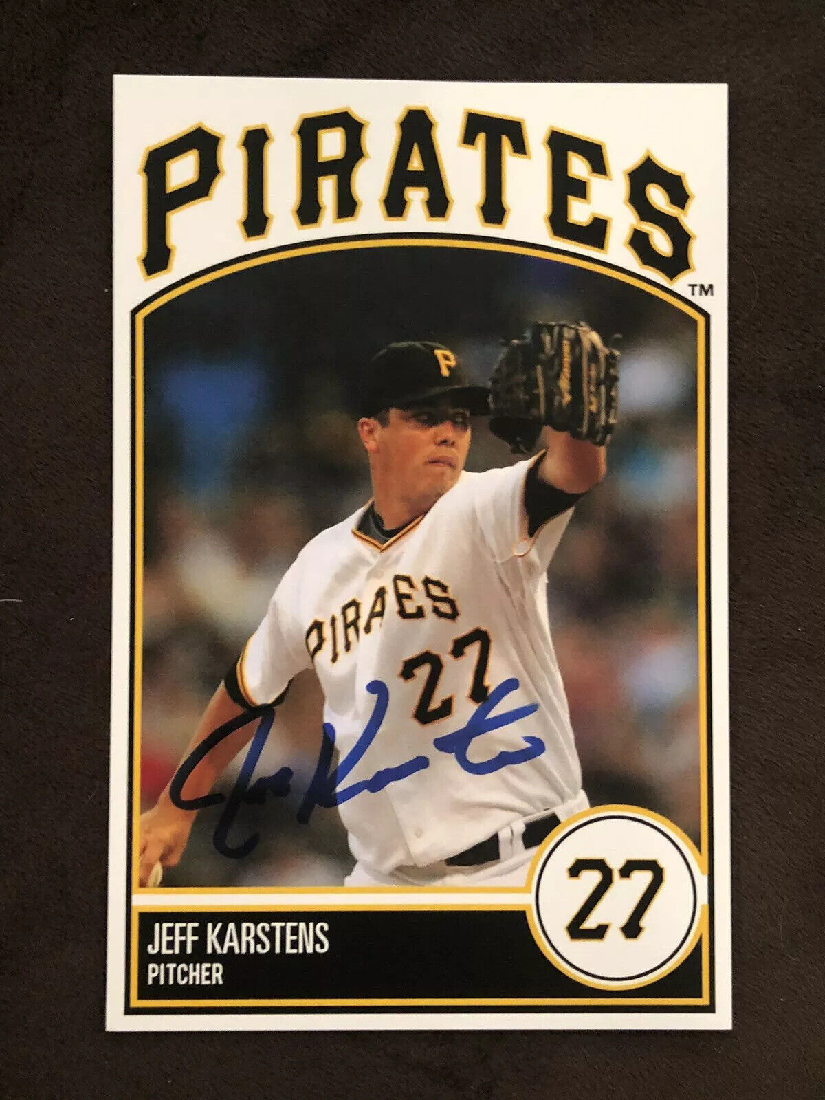 Jeff Karstens SIGNED AUTOGRAPHED POSTCARD SIZE Pittsburgh PIRATES Photo Poster painting 4X6