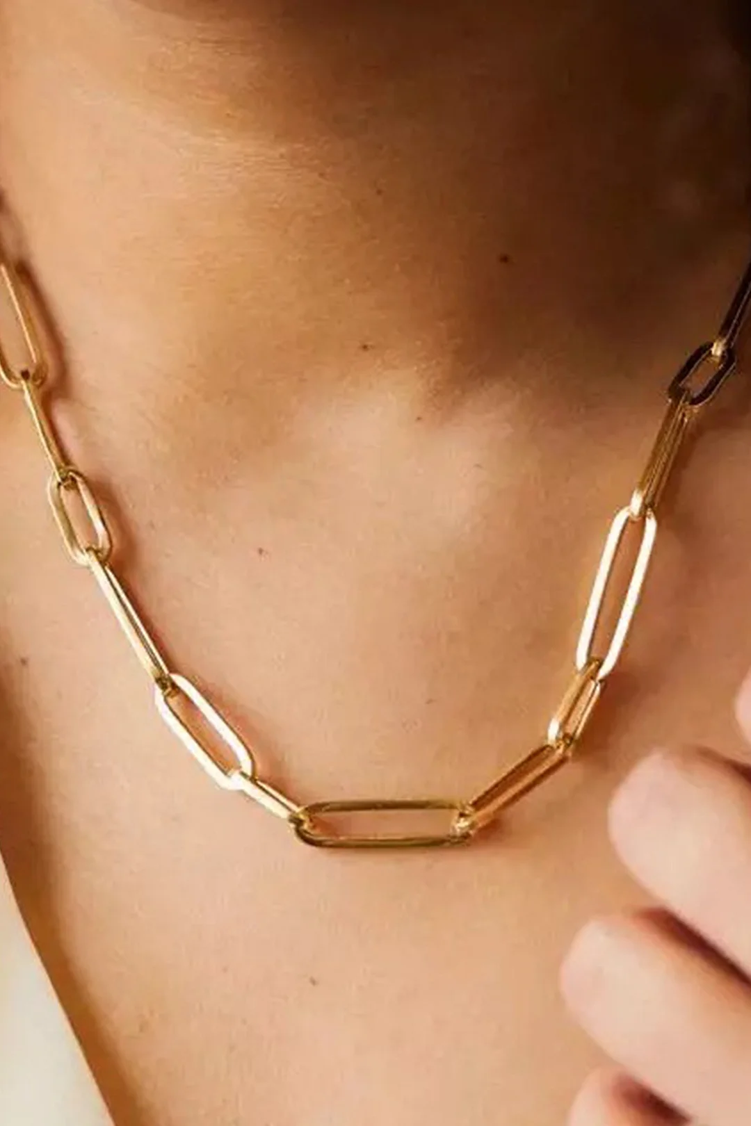 Emilee Gold Paperclip Necklace