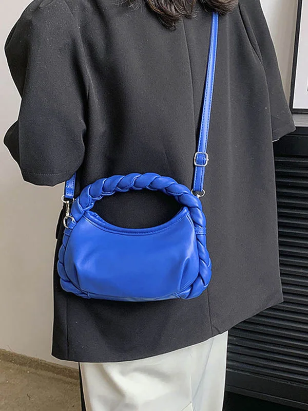 Pleated Split-Joint Woven Handbags Crossbody Bags Bags