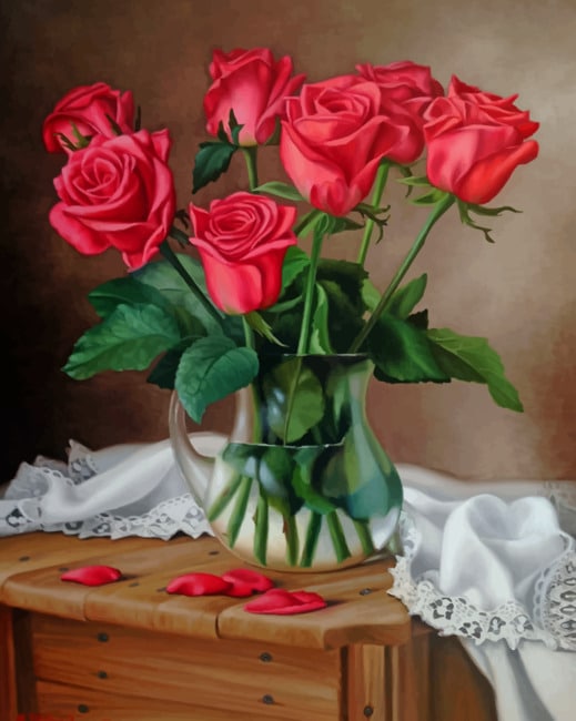 

Roses Vase – Paint By Numbers - 40*50CM, 501 Original