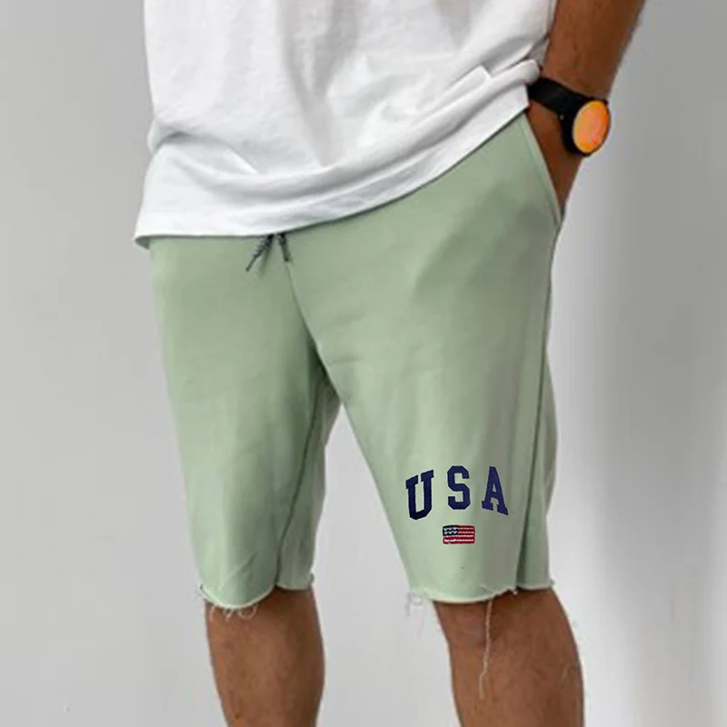 Vintage Men's American Flag Machine Short Sweatpants / [blueesa] /