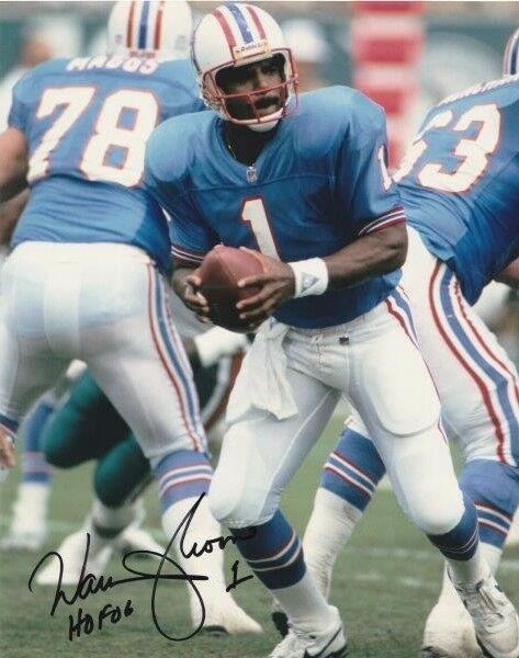 WARREN MOON Signed Houston Oilers 8 x 10 Photo Poster painting Autographed