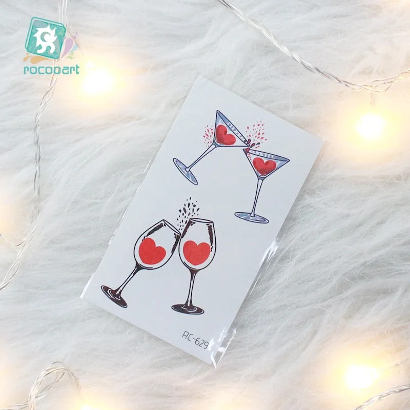 2020 Couple Temporary Tattoos Fashion Cool Body Art Beauty Makeup Valentine's Day Tattoo Waterproof Hand Fake Tatoo 10.5x6cm