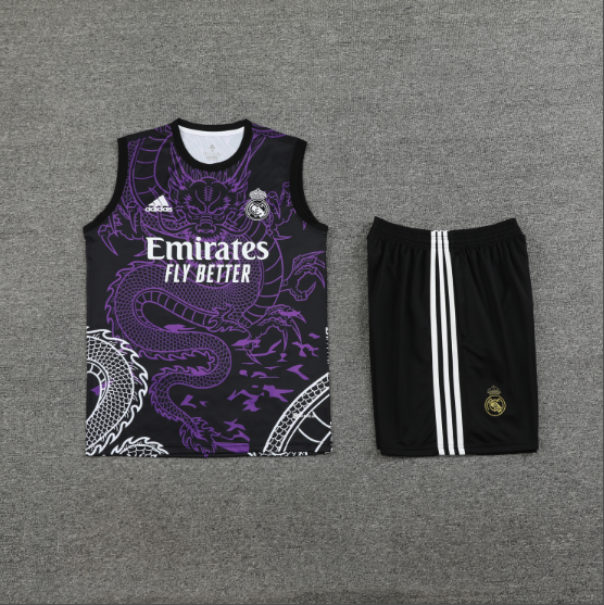 24/25 Real Madrid Training Vest Kit Purple Football Thai Quality