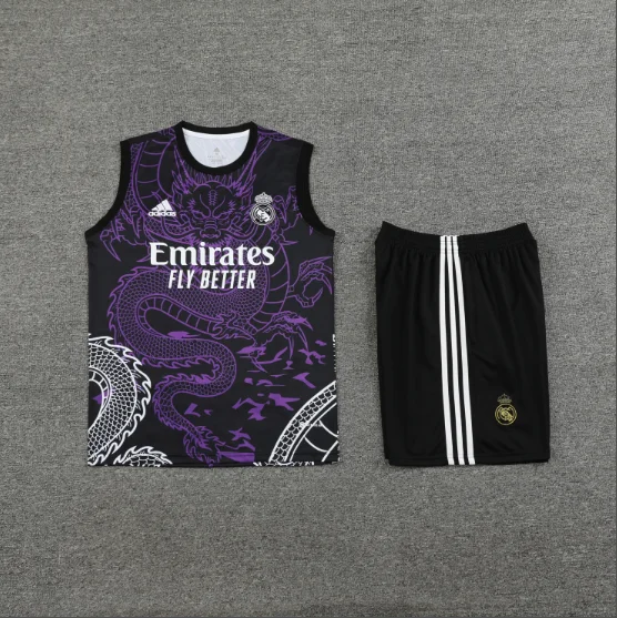 24/25 Real Madrid Training Vest Kit Purple Football Thai Quality