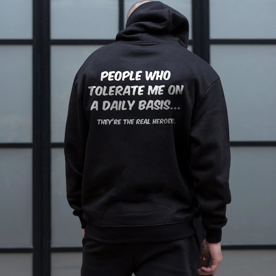 People Who Tolerate Me On A Daily  Basis... Printed Men's Hoodie - Krazyskull