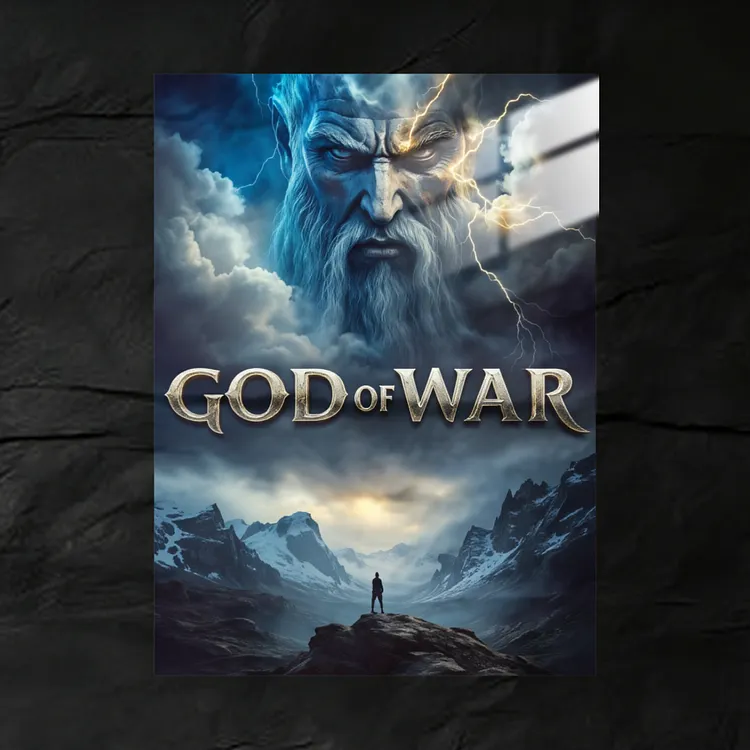 GodOfWar Kratos Zeus Epic AnimetalPoster | Premium Anime Metal Wall Art