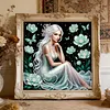 Special Shape Rhinestone Diamond Painting Kit Partial Drill(Lotus Lady)