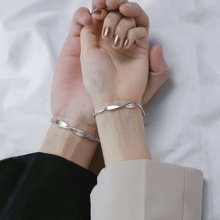 Amore & Infinito Braccialetto per coppia 2 nomi personalizzabili