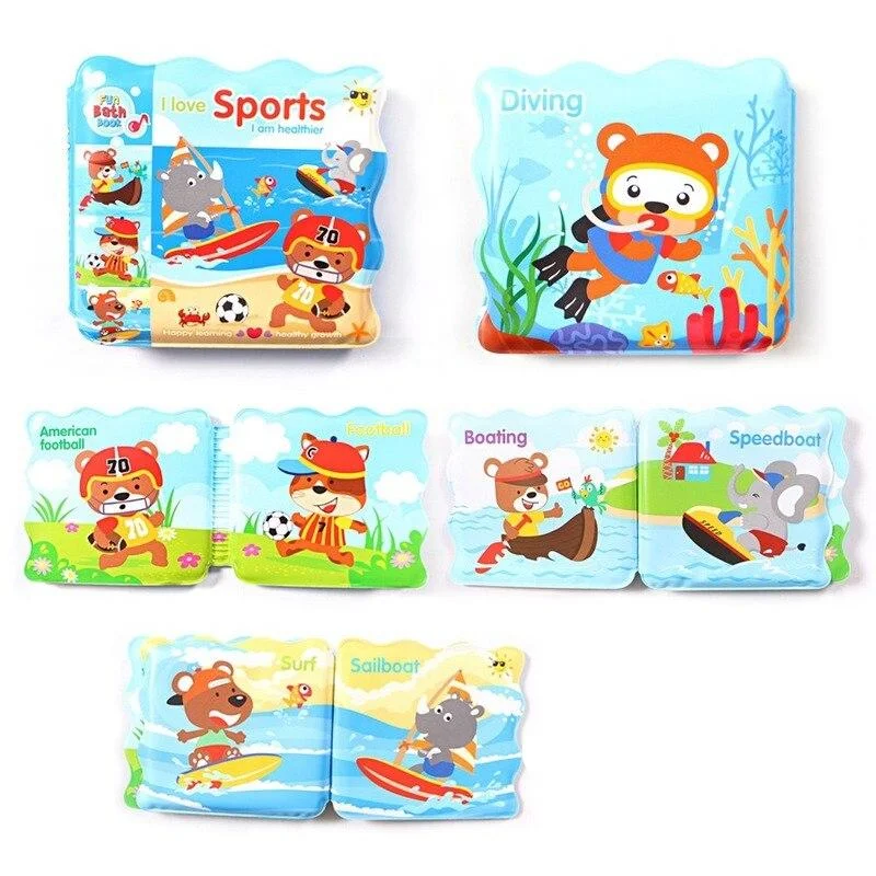 Baby Soft Cloth Books Infant Early Cognitive Development Toddler Bath Book Interactive Books for Newborn Baby Education Toy