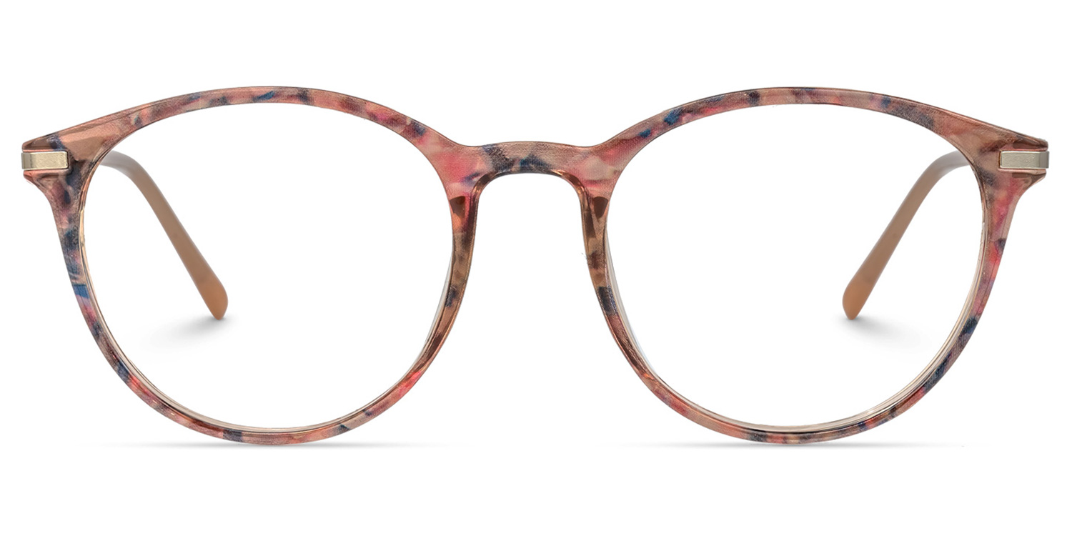 Jeanna Blumendruck-Rot Rund Brille Blumendruck-Rot