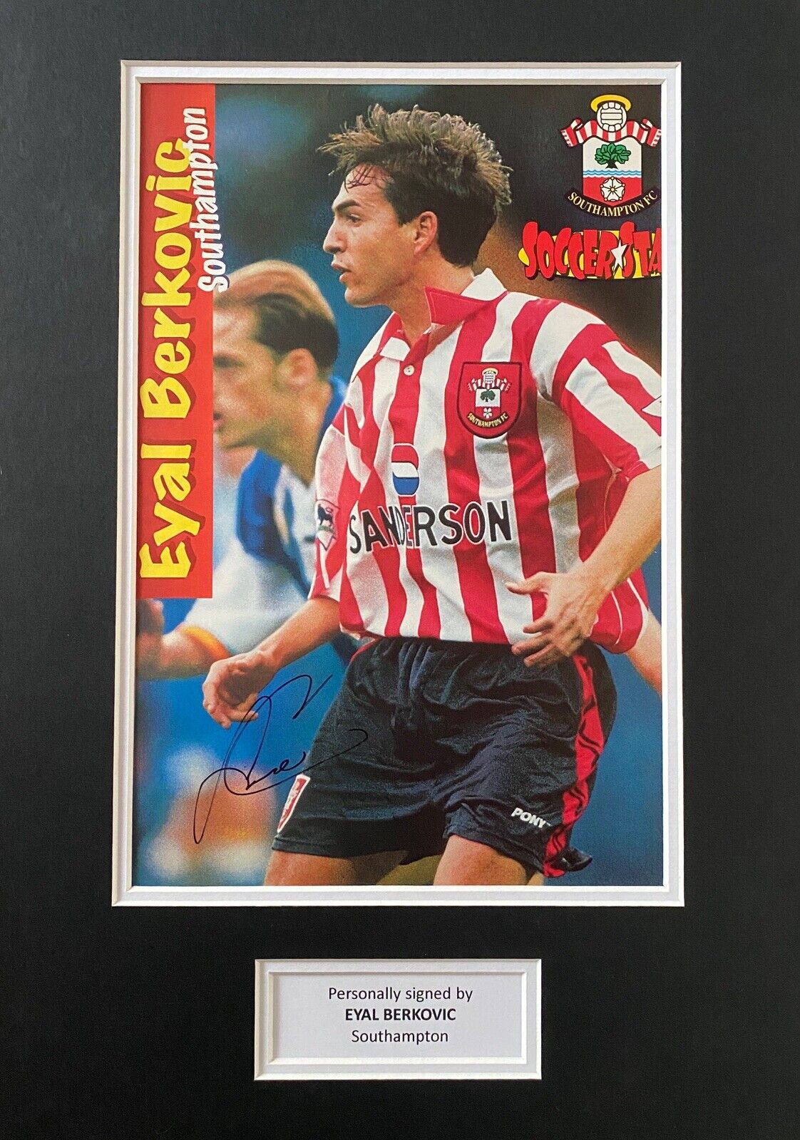 Eyal Berkovic Genuine Hand Signed Southampton Magazine In A3 Mount Display