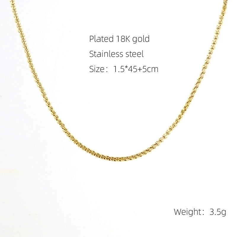 Stainless Steel 18K Gold Plated Basic Plating Geometric Titanium Steel Necklace