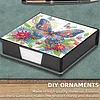 5D Butterfly DIY PU Diamond Painting Notecard Box with 160 Sheets Paper Holder
