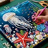 Jellyfish Art Diamond Painting Kit for Adults Home Decor 25x25cm With Frame