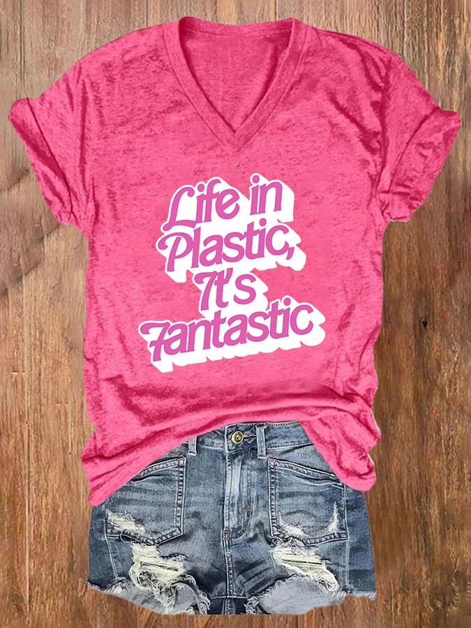 Life In Plastic It's Fantastic Print T-Shirt