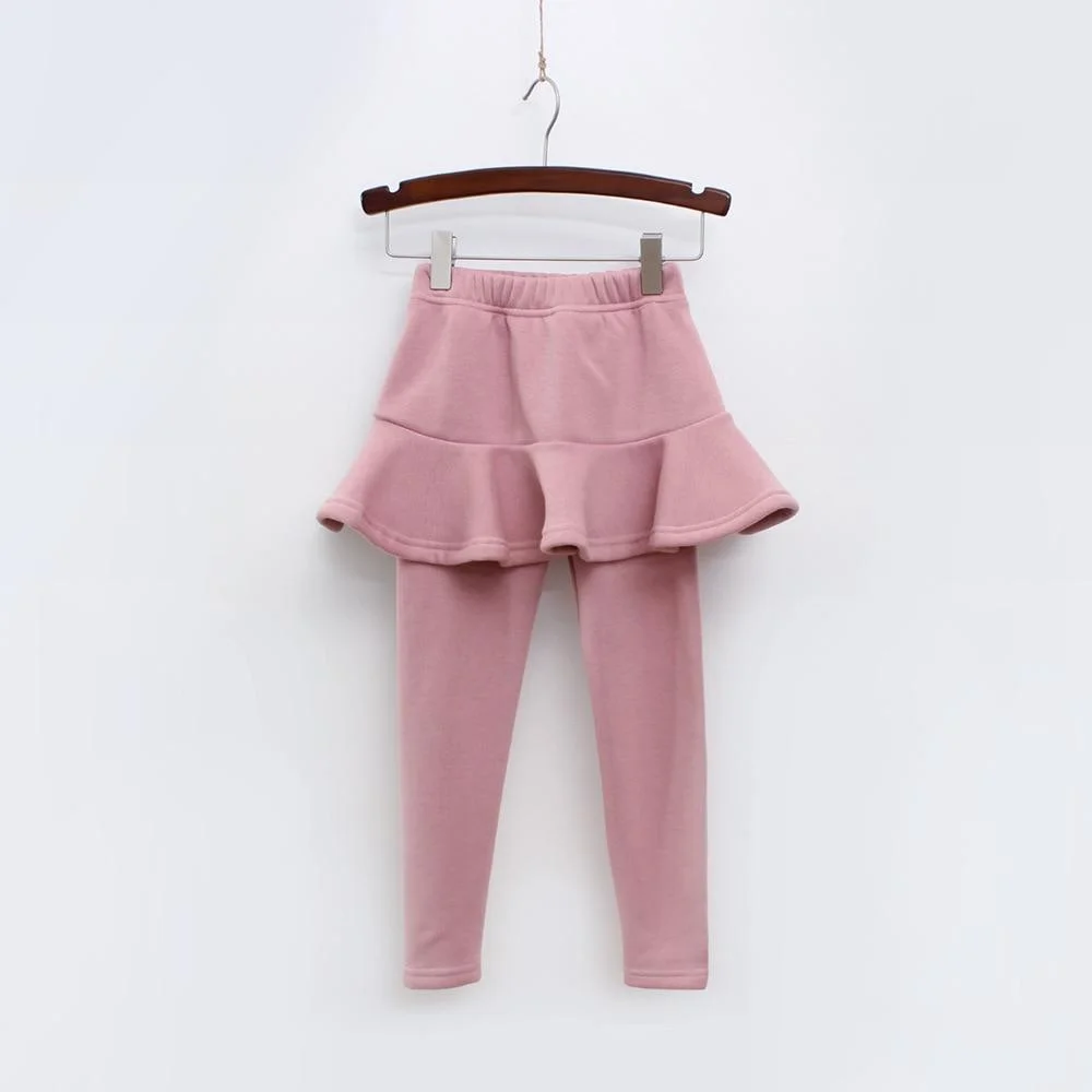 2021 Pure Color Girls Pants Kids Leggings 2-10Y Children Clothing Spring Autumn Cotton Leggings Warm Baby Girl Skirt-pants