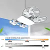 Screw in Ceiling Fan with Light with 3 Adjustable Color Modes Drone Inspired Led Ceiling Fan Light with Extension Rod & Remote Control for Bedroom Living Room Office