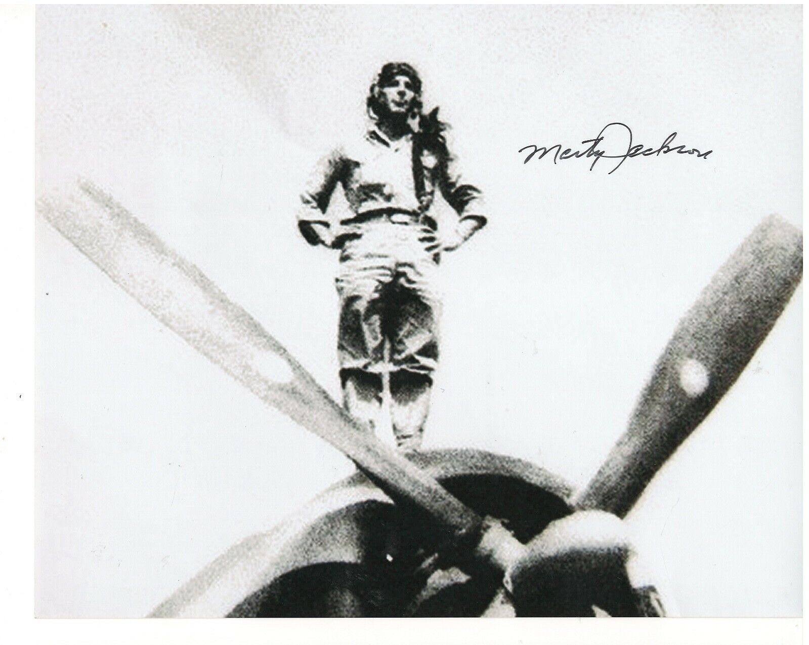 MARTY JACKSON 311TH FIGHTER SQUADRON P-47 FIGHTER PILOT RARE SIGNED Photo Poster painting