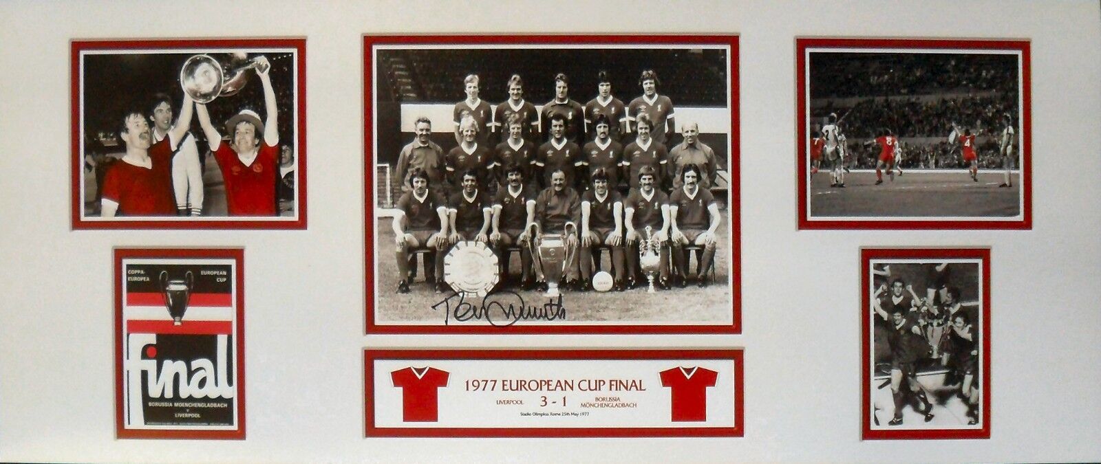 TOMMY SMITH SIGNED LIVERPOOL 30x12 EUROPEAN CUP 1977 FOOTBALL Photo Poster paintingGRAPH PROOF