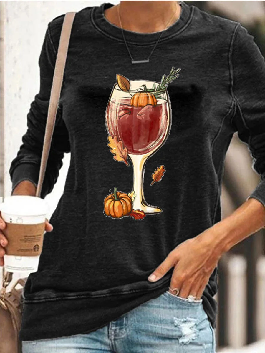 Pumpkin Wine Glass Sweatshirt