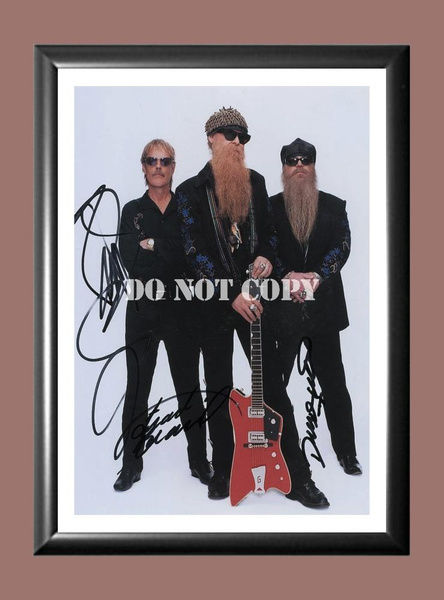 ZZ Top Band Billy Gibbons Frank Beard Dusty Hill 5 Signed Autographed Poster Photo Poster painting A2 16.5x23.4