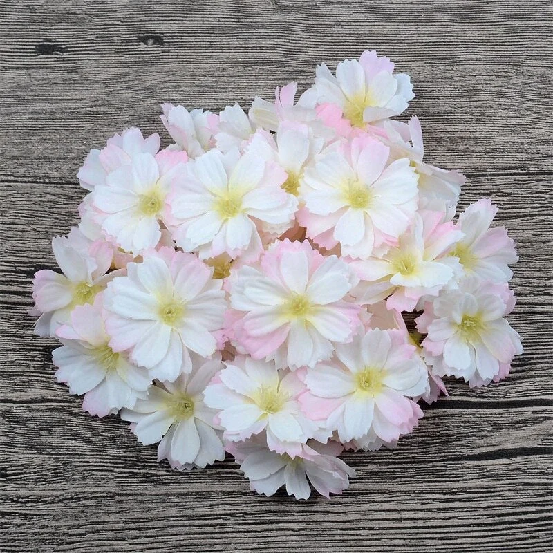 10/100pcs Mini Artificial  Silk Daisy Flower Heads For Wedding Home Decoration Handwork DIY Garland Accessories Fake Flower
