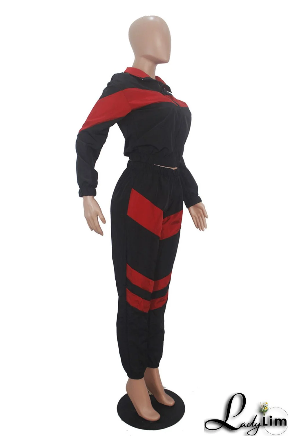 Blue Fashion Casual Patchwork Solid Split Joint Zipper Collar Long Sleeve Two Pieces(Without Pocket)