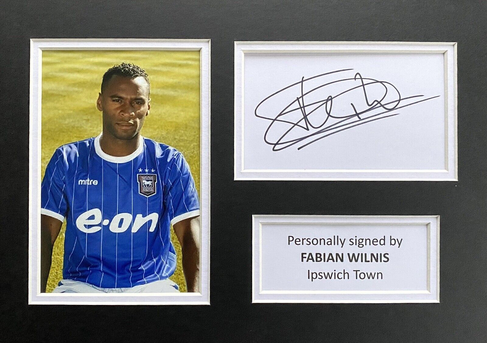 Fabian Wilnis Hand Signed White Card In A4 Ipswich Town Mount Display