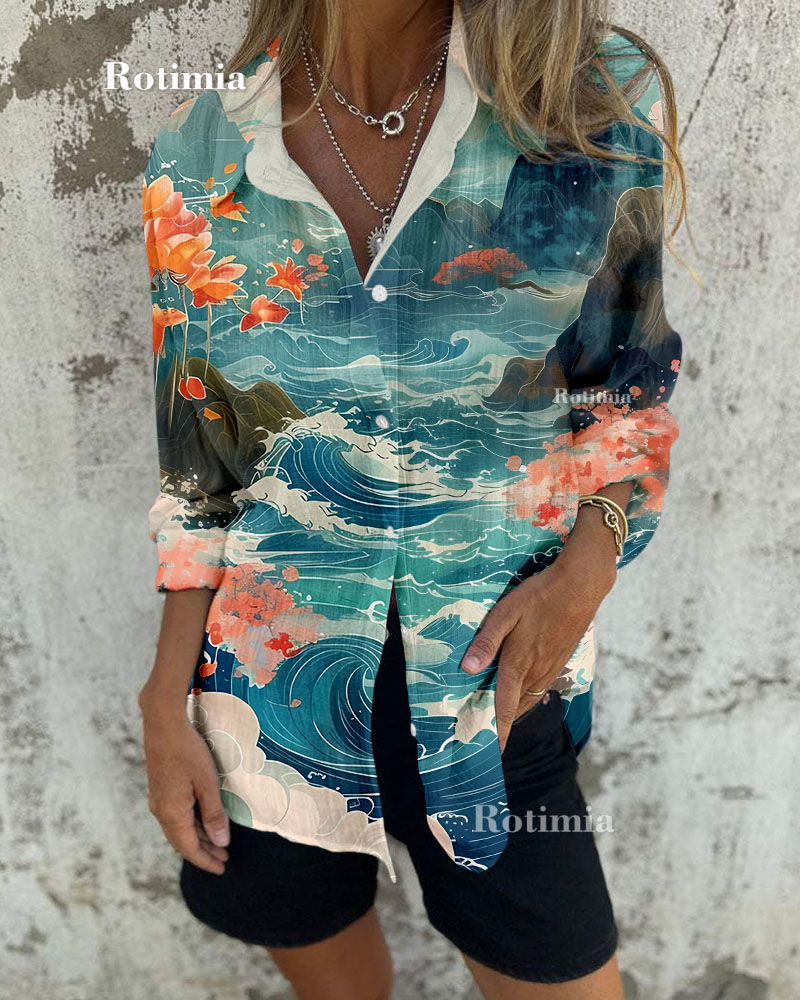 Coastal Spray Print Shirt