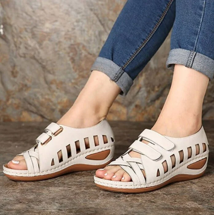 Qengg New Women's Sandals Premium Orthopedic Bunion Corrector Flats Casual Soft Sole Beach Wedge Vulcanized Shoes Zapatillas De Mujer