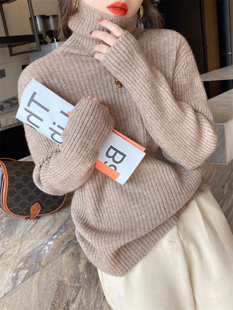 Churchf Churchf Collar Pit Sweater Jacket Qiu Dong Loose Bottom Shirt 2024 Korean New Foreign Style Versatile Set Knitting Dozen