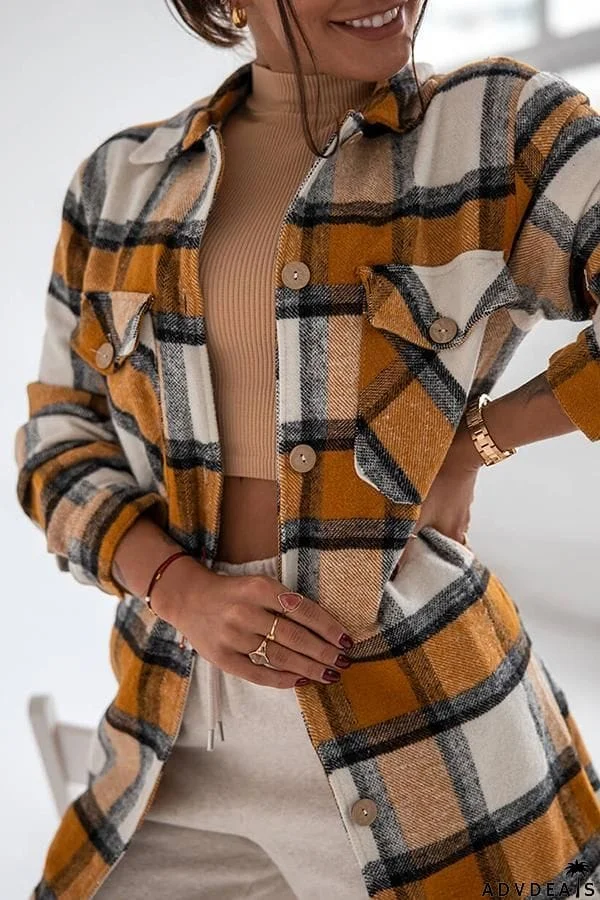 Classic Modern Check Color Stitching Shirt