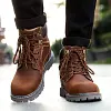 Real Leather Vintage Combat Boots / Men's Motorcycle Military Shoes