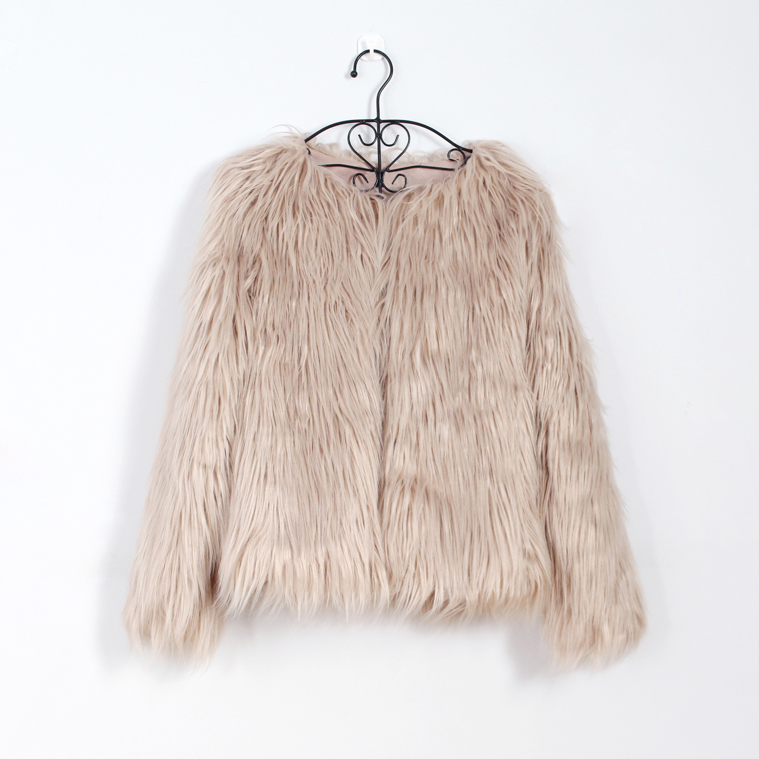 Women's V-neck Fur Coat Long Sleeve Floating Fur Coat