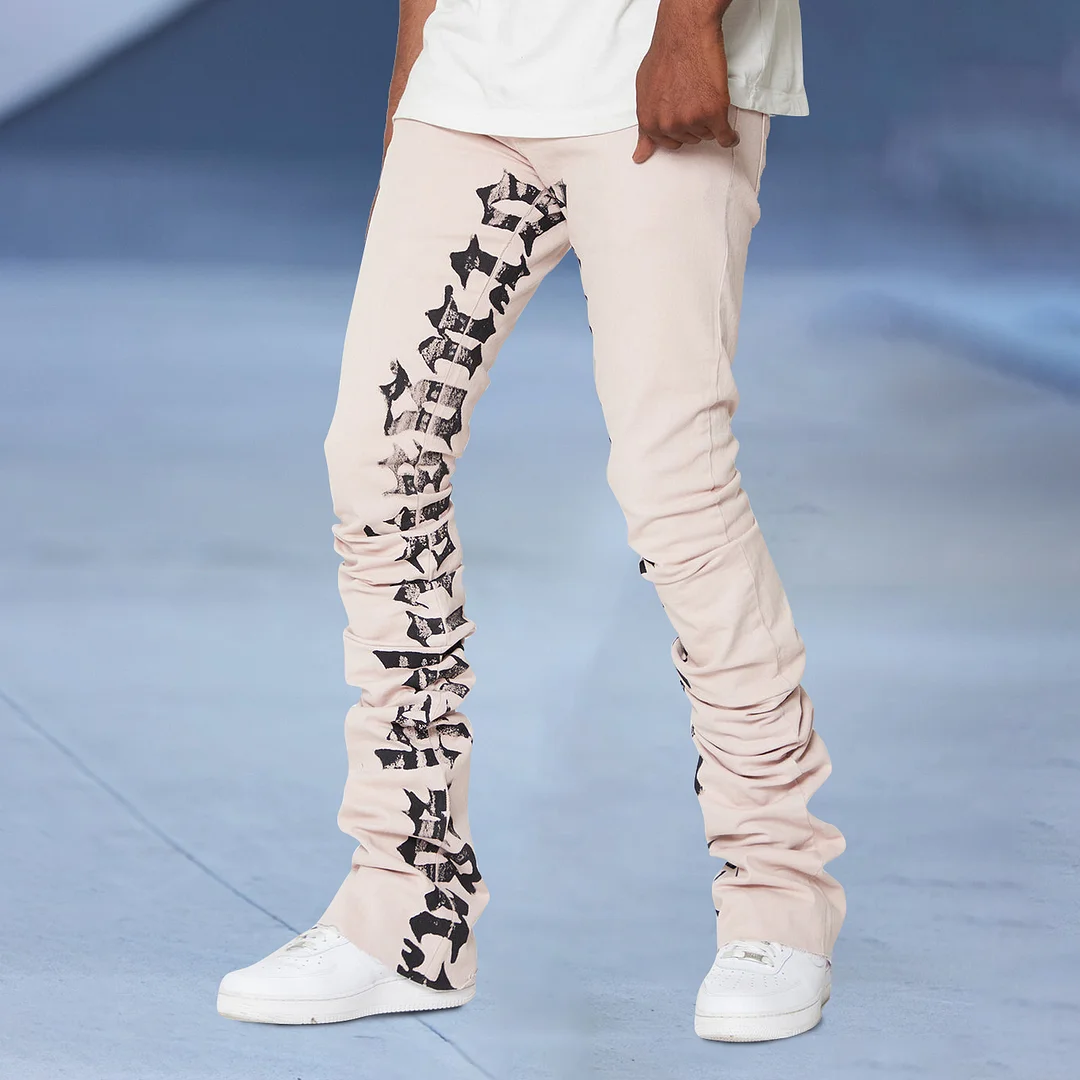 Fashion statement print street style trousers